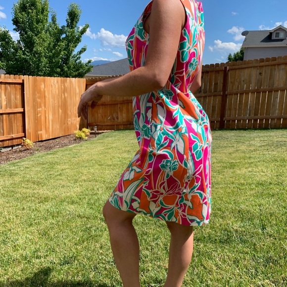 Anne Klein Floral Dress Women’s Size 6 Summer Church Dress With Pockets - Picture 2 of 6